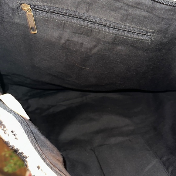 Patterned Tote Bag with Black and Yellow Accents Made In India - Picture 6 of 7